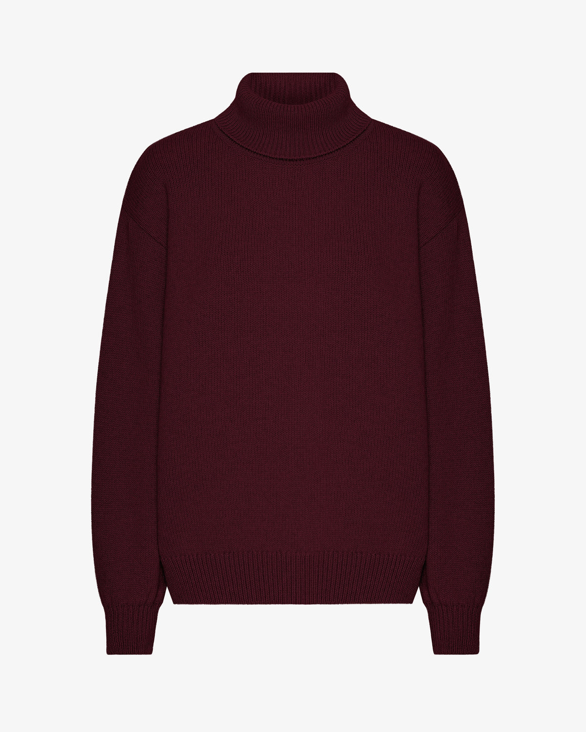 Merino Wool Turtleneck - Oxblood Red