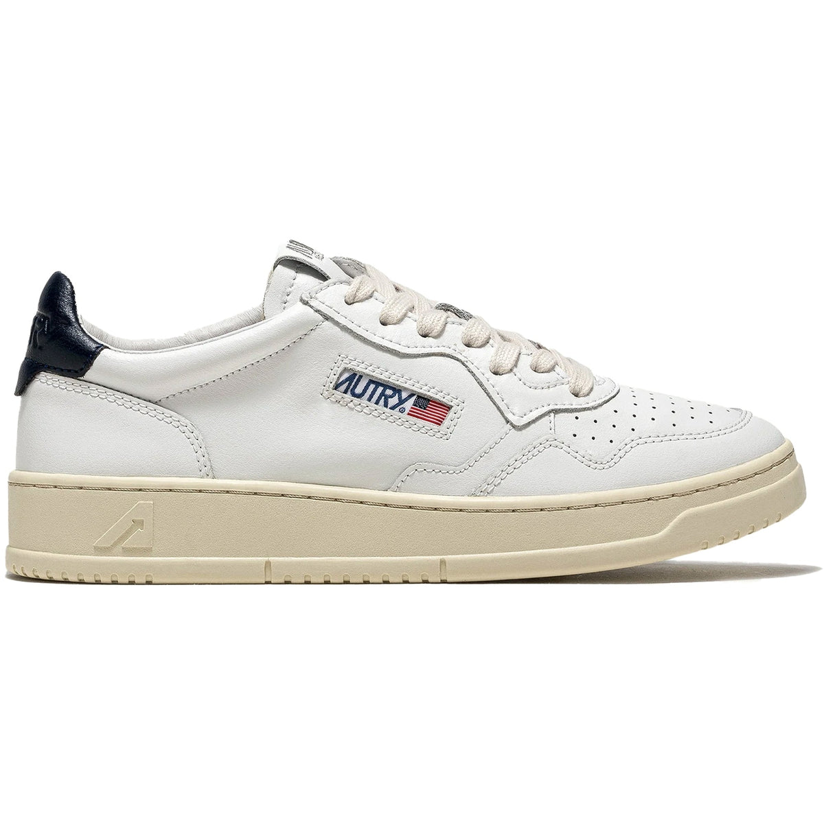 Autry Action Low Leather - White/Blue