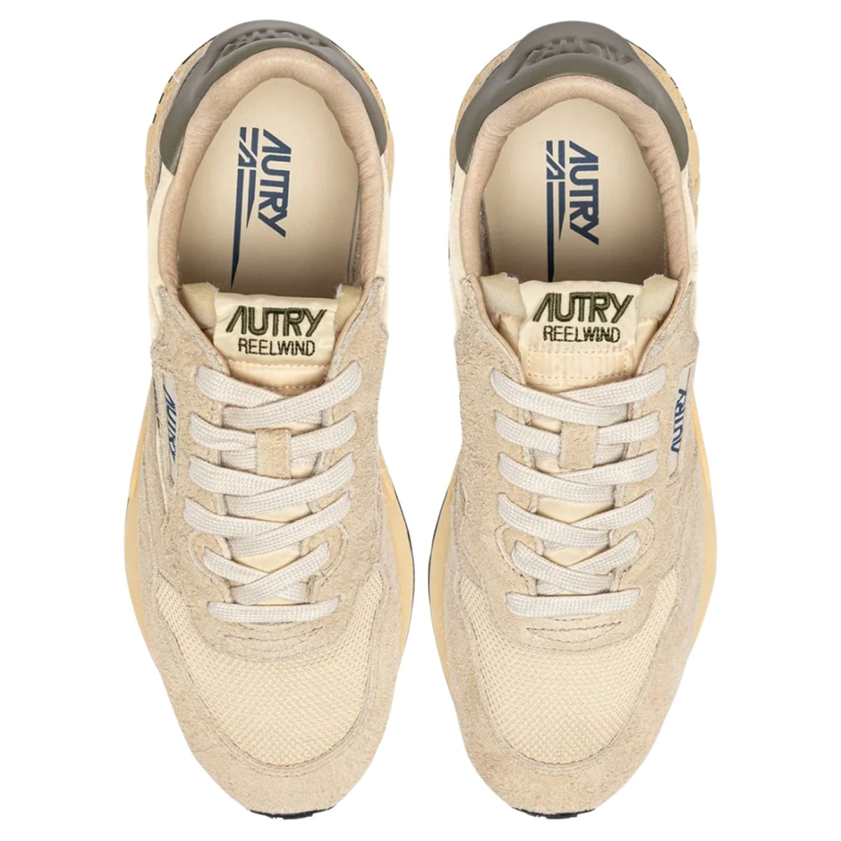 Autry Reelwind Low Sneakers - Ecru/Covert Green