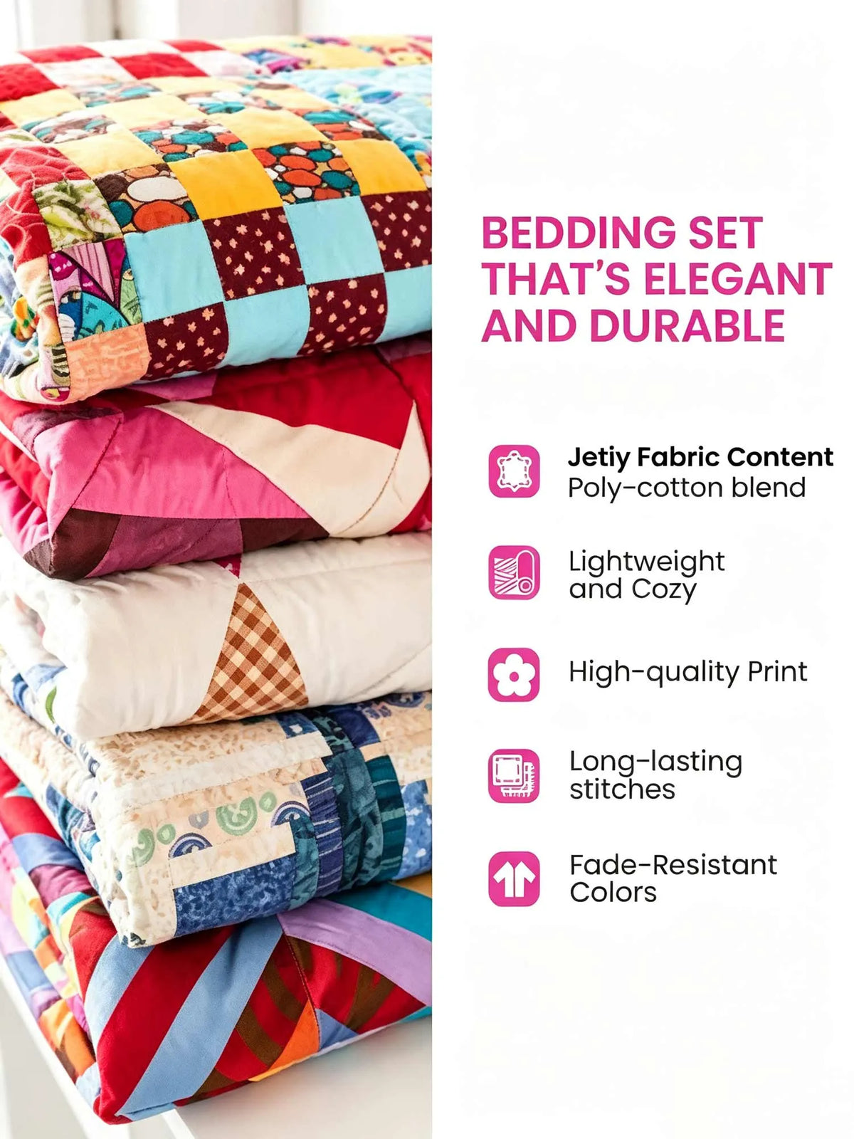 Silent Snow Eve 3‐Piece Quilted Bedding Set