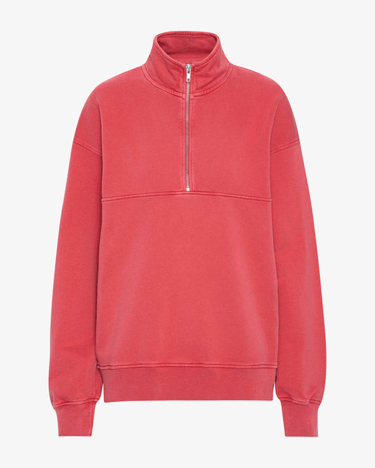 Organic Quarter Zip - Faded Red