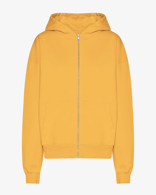 Organic Oversized Zip Hood - Burned Yellow