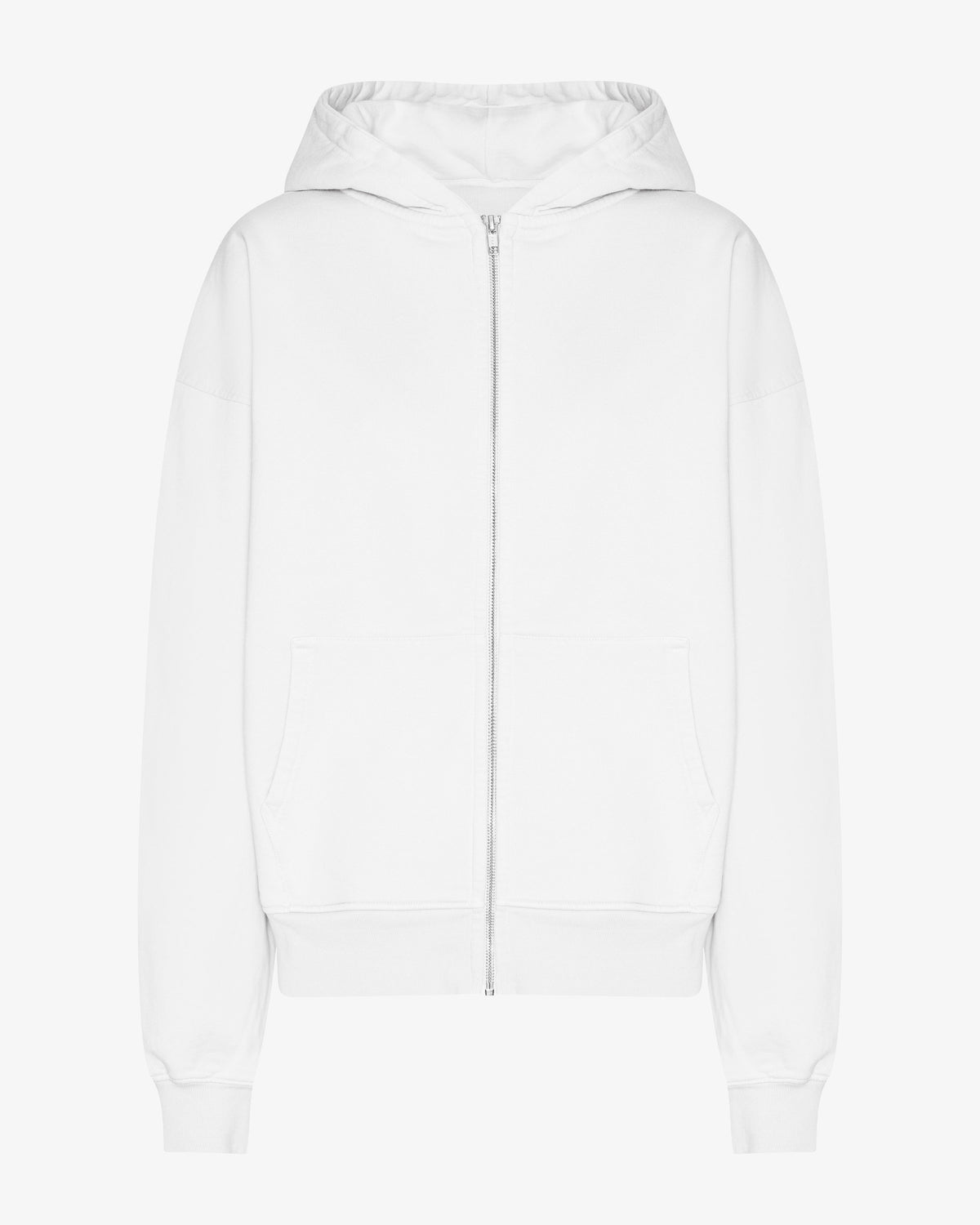 Organic Oversized Zip Hood - Optical White