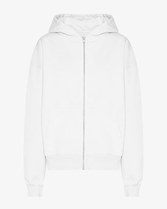 Organic Oversized Zip Hood - Optical White