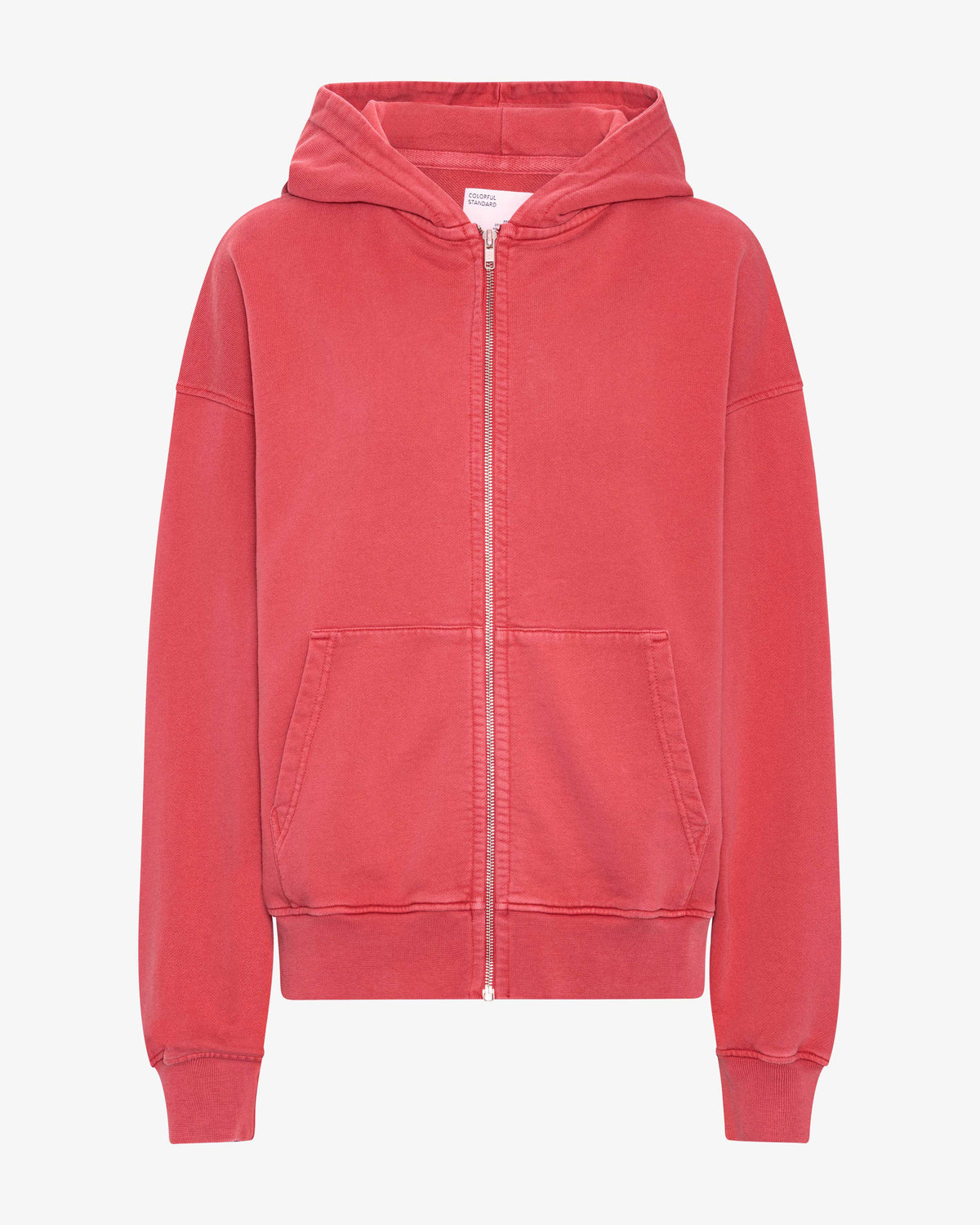 Organic Oversized Zip Hood - Faded Red