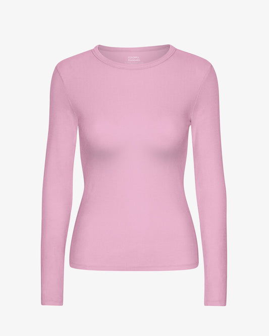 Women Organic Rib LS T-Shirt - Cherry Blossom