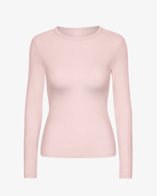 Women Organic Rib LS T-Shirt - Faded Pink