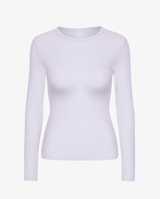 Women Organic Rib LS T-Shirt - Soft Lavender