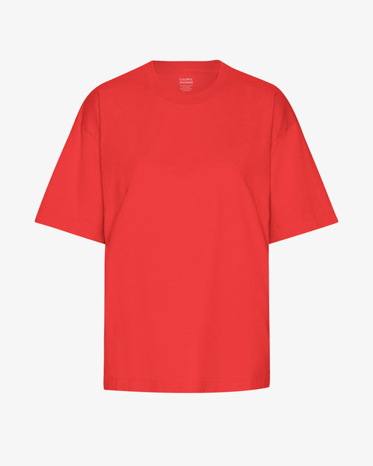 Oversized Organic T-Shirt - Red Tangerine