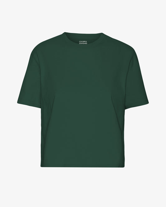 Organic Boxy Crop Tee - Emerald Green