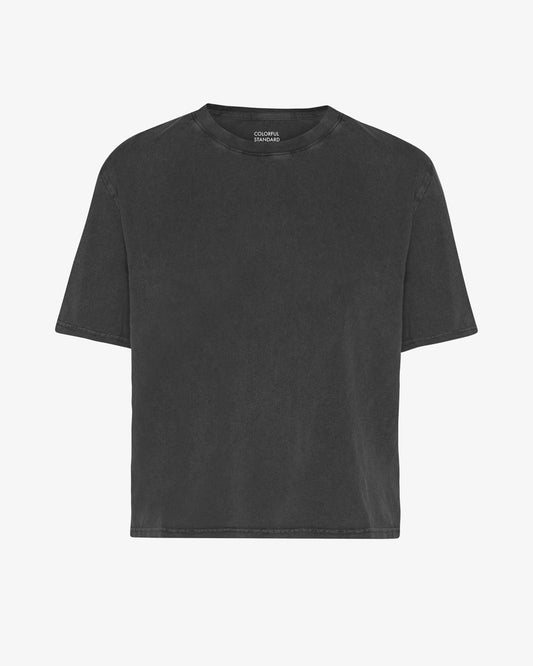 Organic Boxy Crop Tee - Faded Black