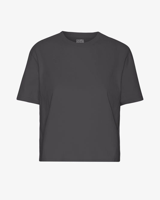 Organic Boxy Crop Tee - Lava Grey