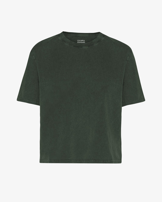 Organic Boxy Crop Tee - Midnight Forest