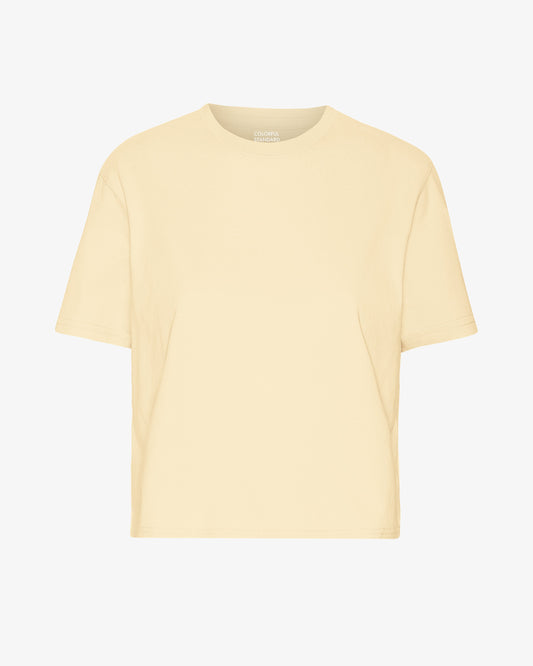 Organic Boxy Crop Tee - Soft Yellow