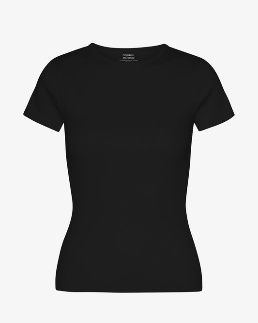 Organic Rib T-Shirt - Deep Black
