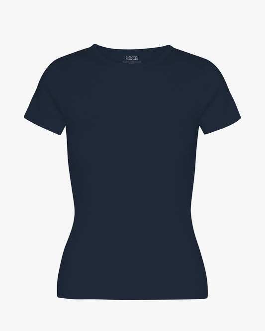 Organic Rib T-Shirt - Navy Blue