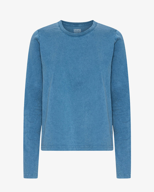Women Organic LS T-Shirt - Faded Indigo
