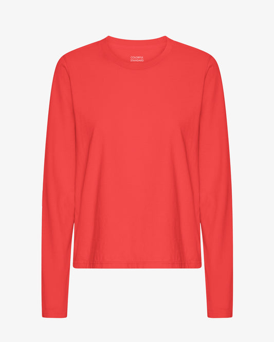 Women Organic LS T-Shirt - Red Tangerine