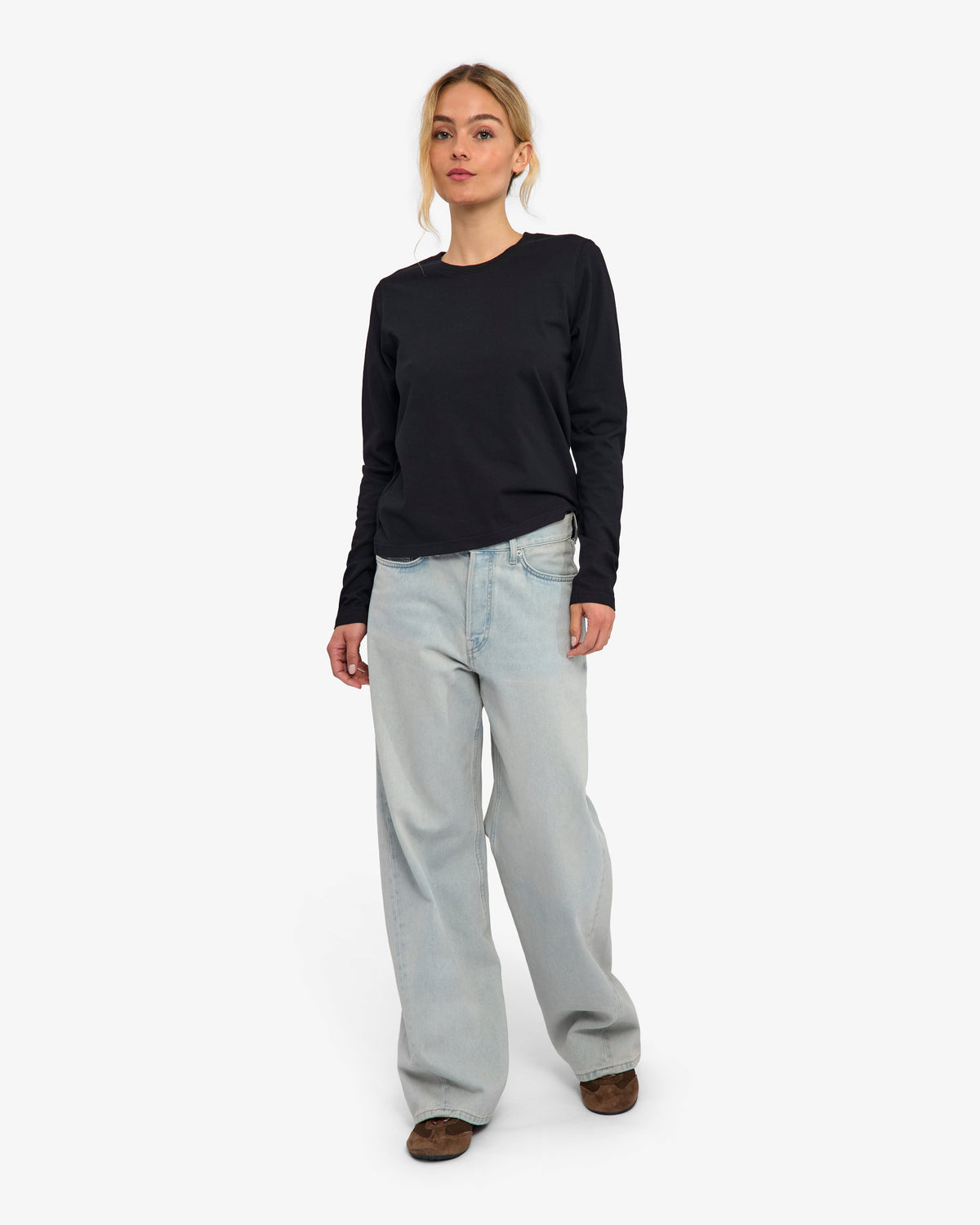 Women Organic LS T-Shirt - Deep Black