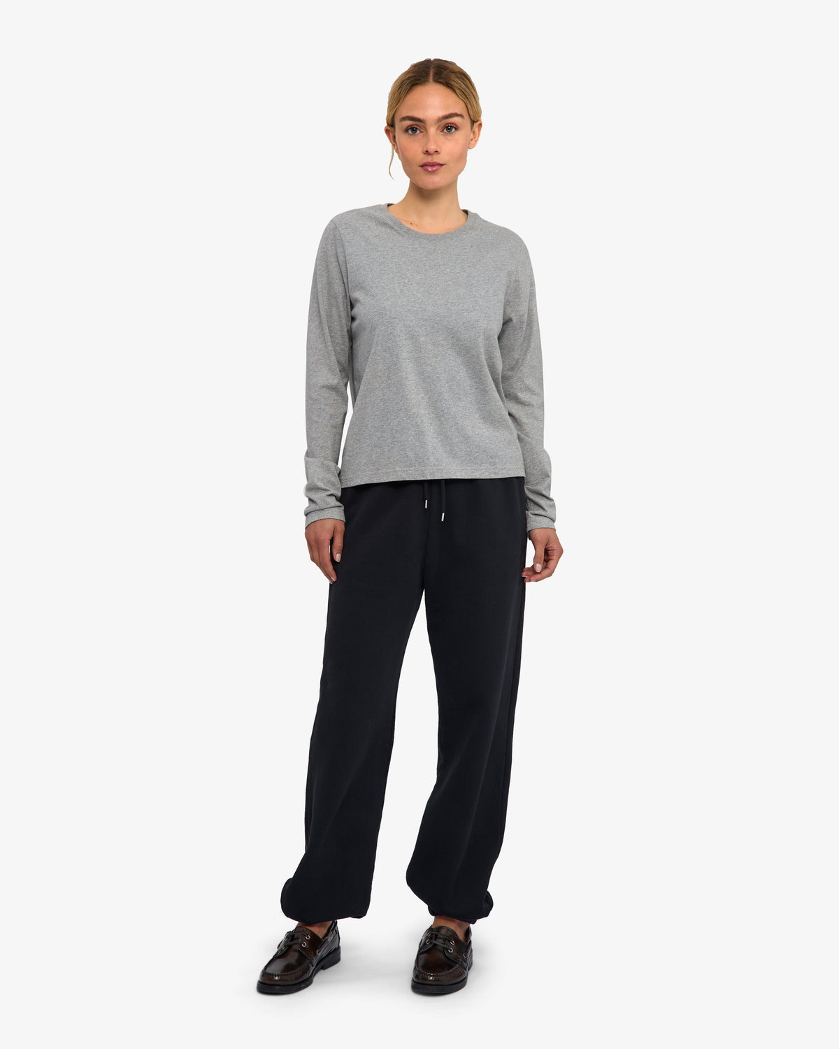 Women Organic LS T-Shirt - Heather Grey