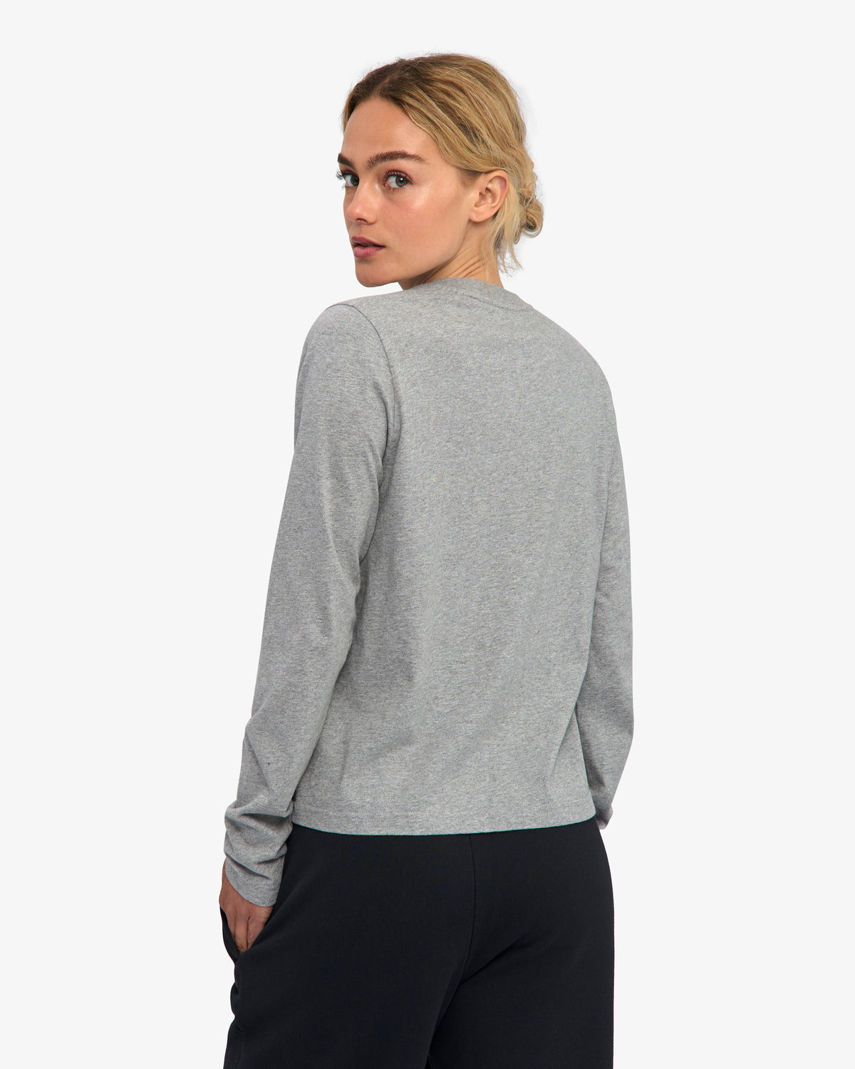 Women Organic LS T-Shirt - Heather Grey