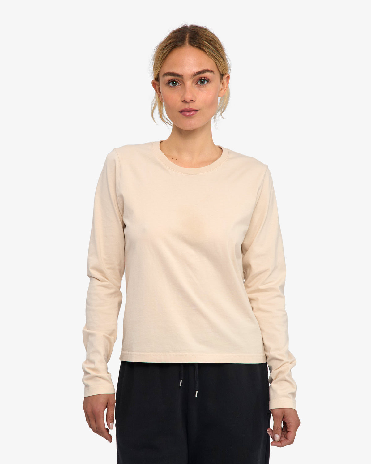 Women Organic LS T-Shirt - Ivory White