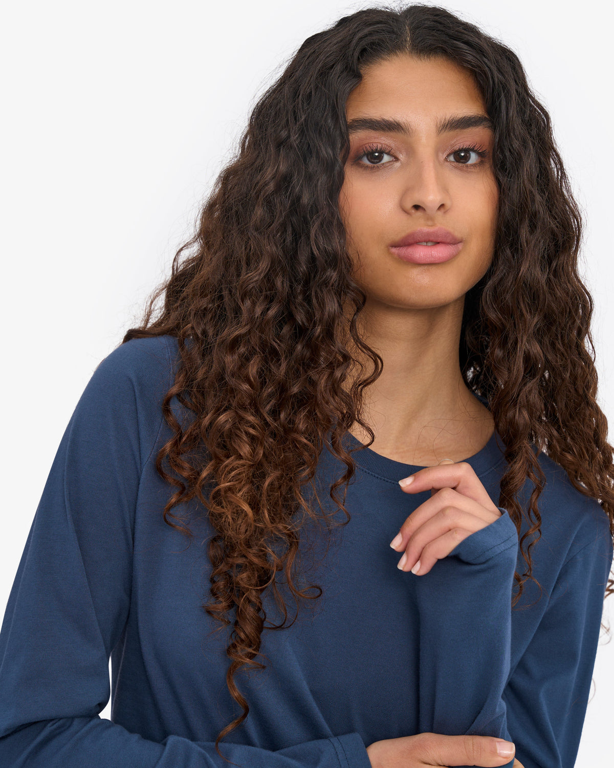 Women Organic LS T-Shirt - Petrol Blue