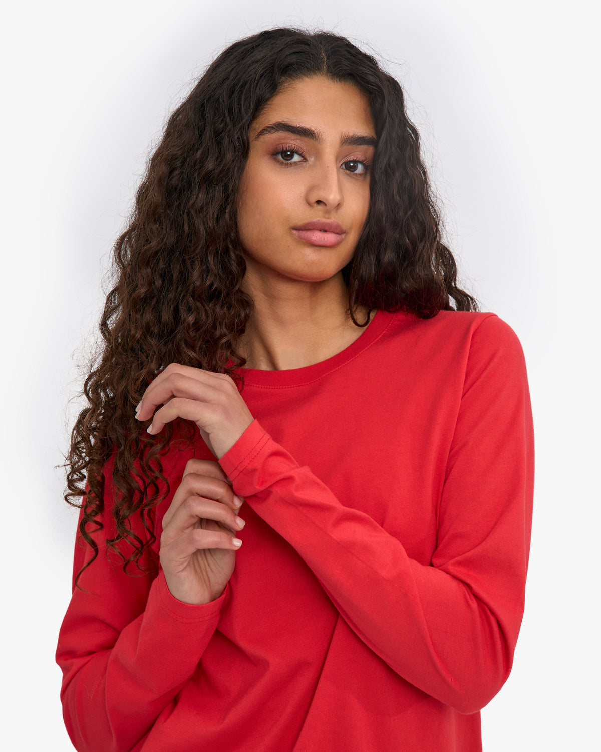 Women Organic LS T-Shirt - Red Tangerine