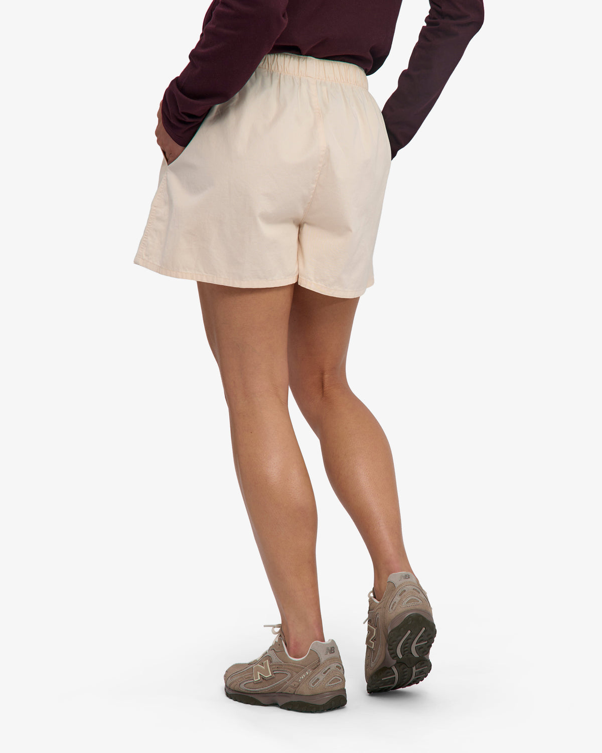 Women Organic Twill Shorts - Ivory White