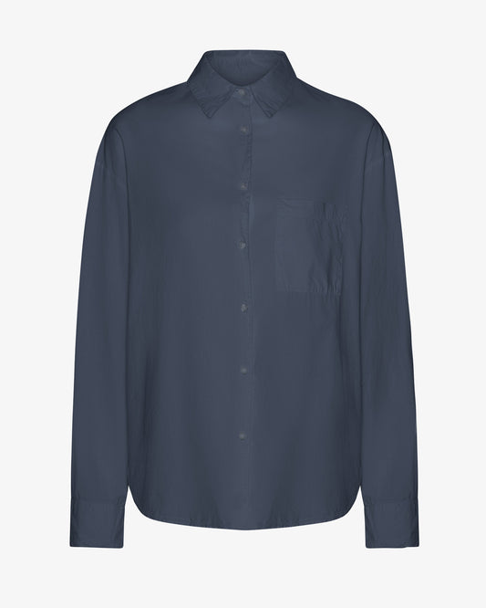 Organic Oversized Shirt - Petrol Blue