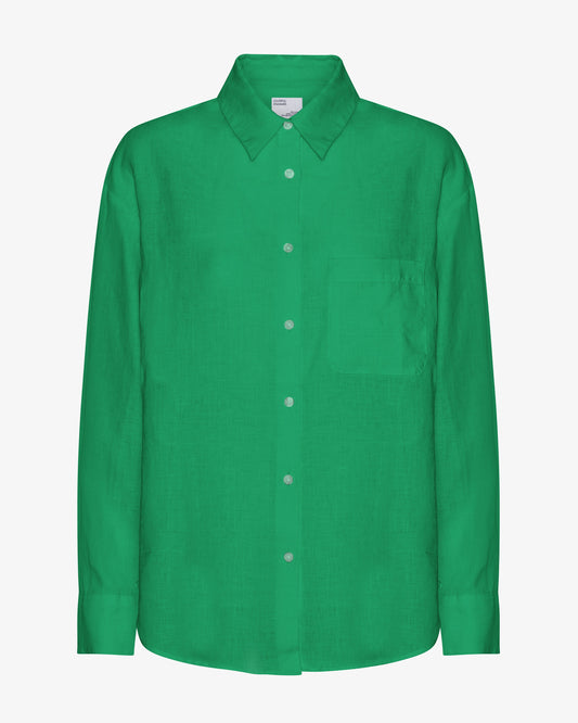Linen Oversized Shirt - Kelly Green