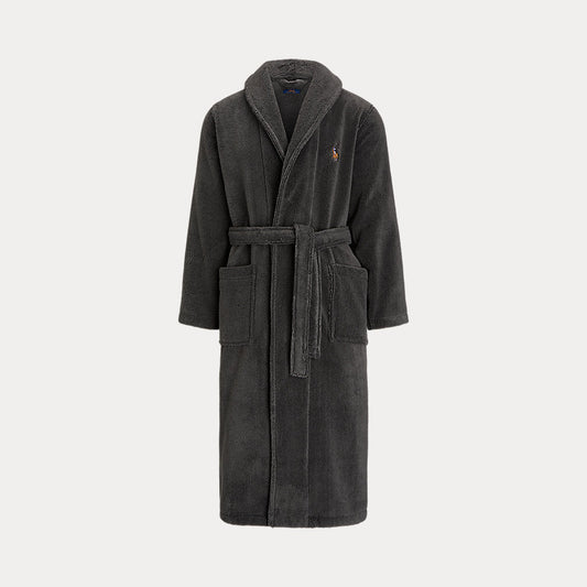 Shawl-Collar Terry Robe Dark Slate